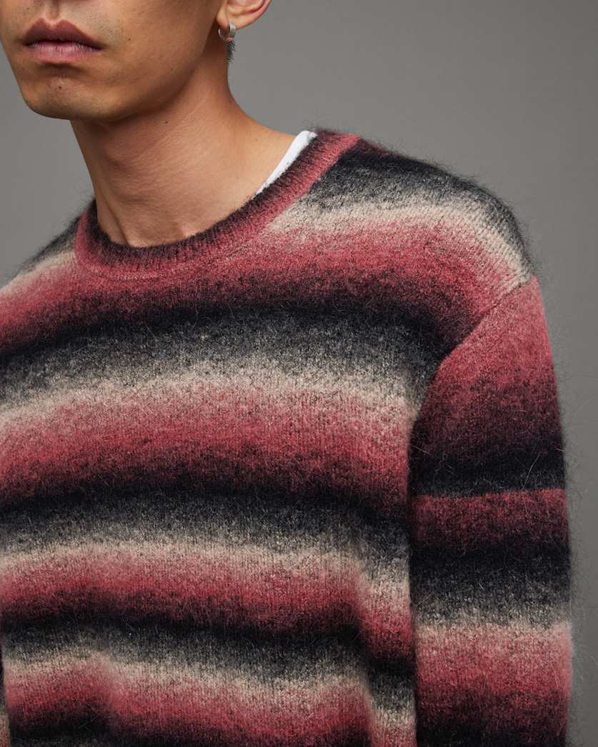 Aurora Fluffy Striped Relaxed Fit Jumper