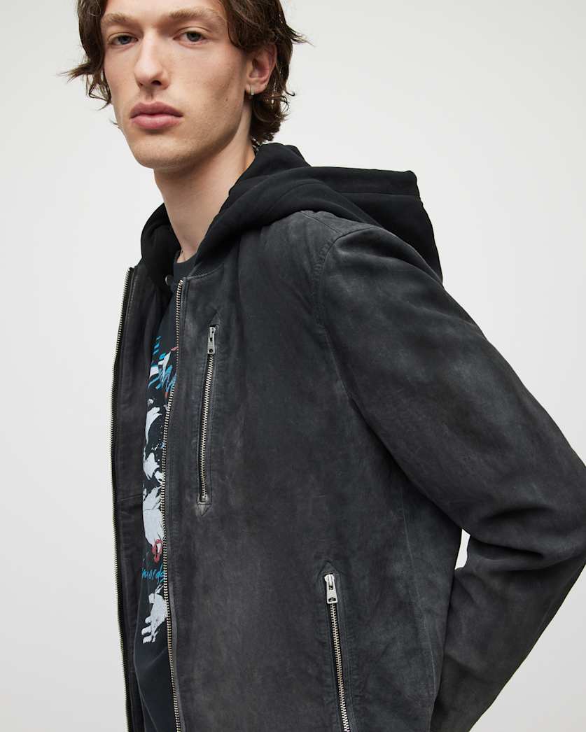 Troy Suede Bomber Jacket