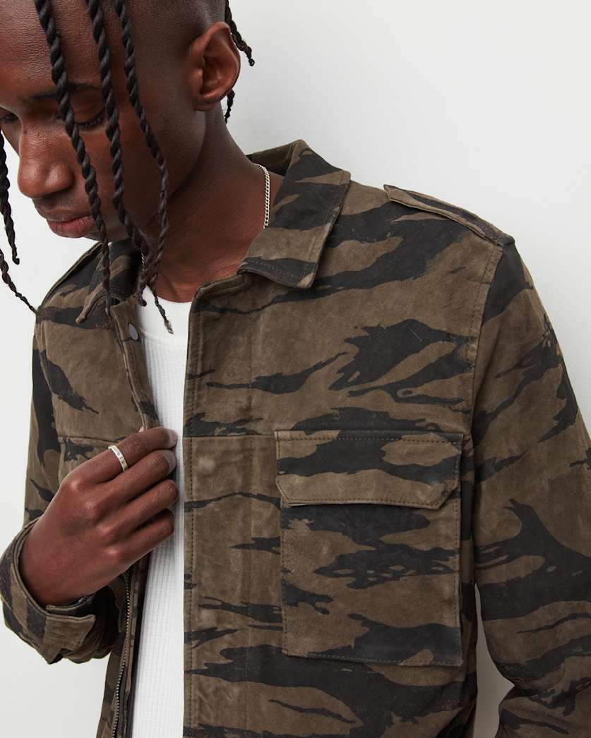 Tora Suede Camouflage Overshirt