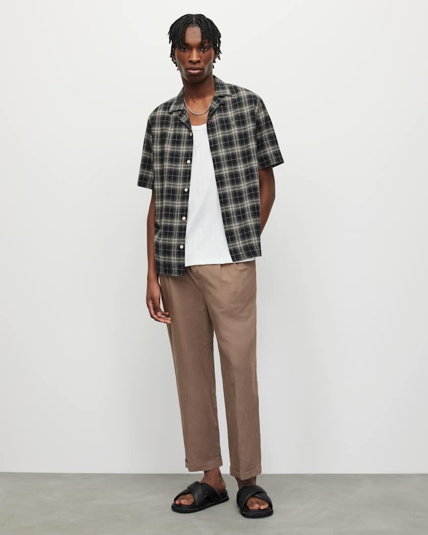 Envira Linen Blend Cropped Trousers
