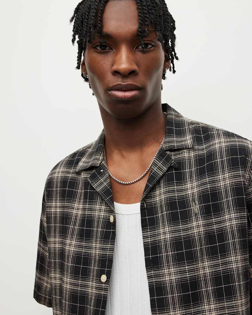 Serra Linen Blend Checked Relaxed Shirt