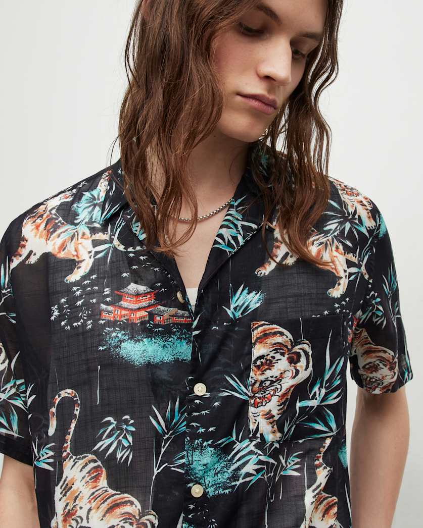 Tagise Tiger Print Short Sleeve Shirt