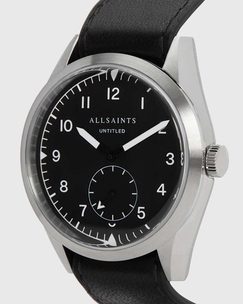 Untitled III Stainless Steel Leather Watch