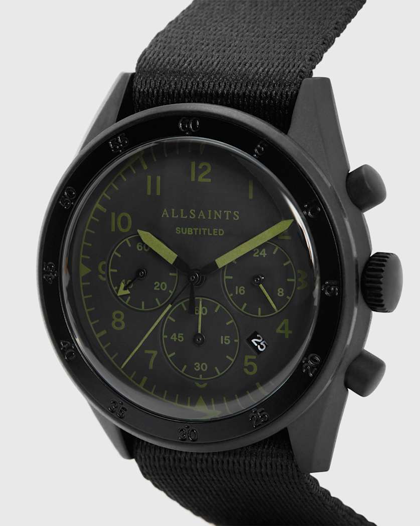 Subtitled II Stainless Steel Nylon Watch