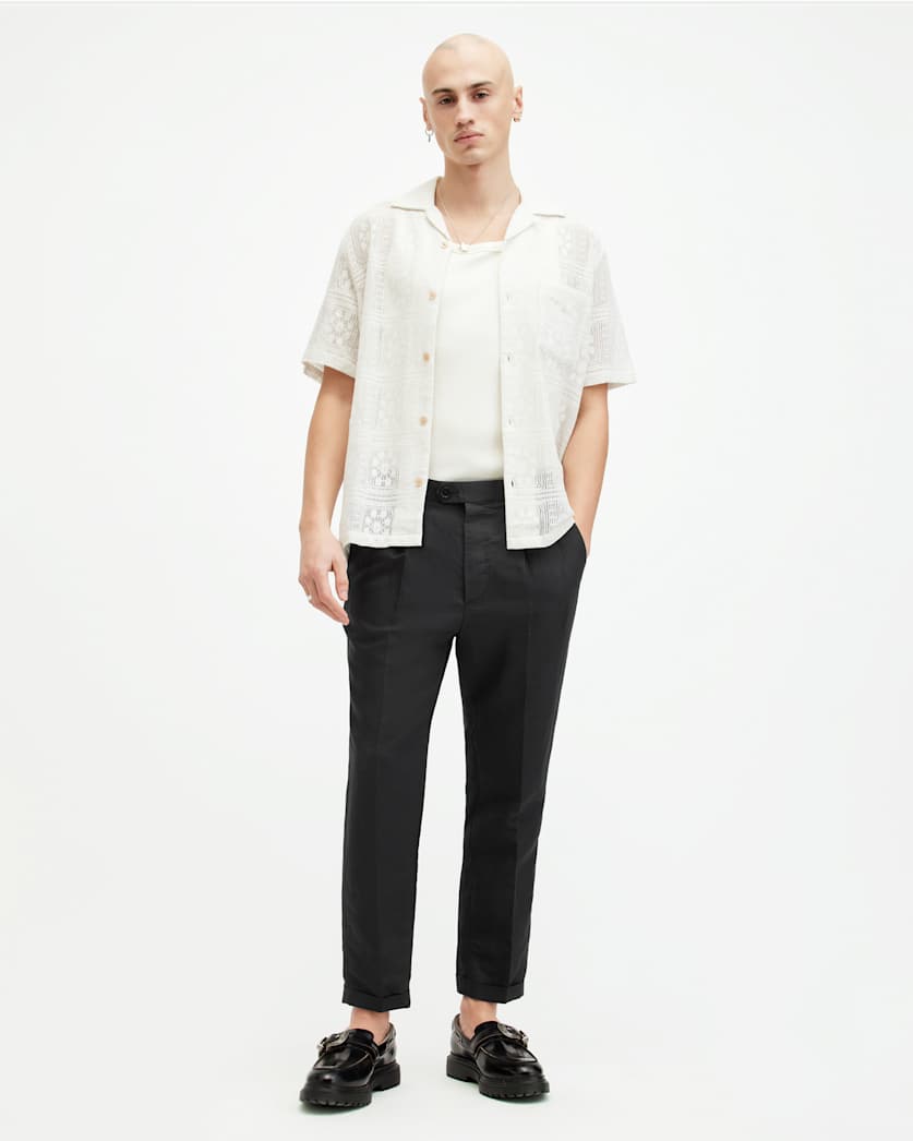 Cross Tallis Linen Blend Slim Trousers