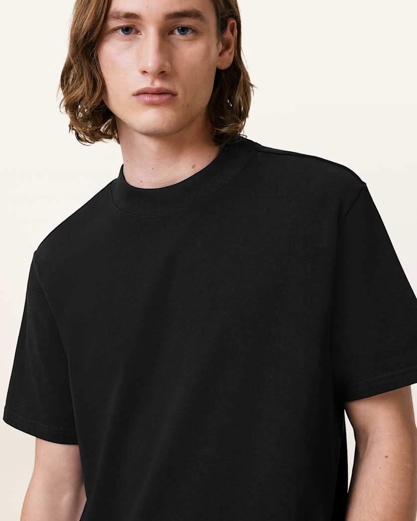 Nero Mock Neck Short Sleeve T-Shirt