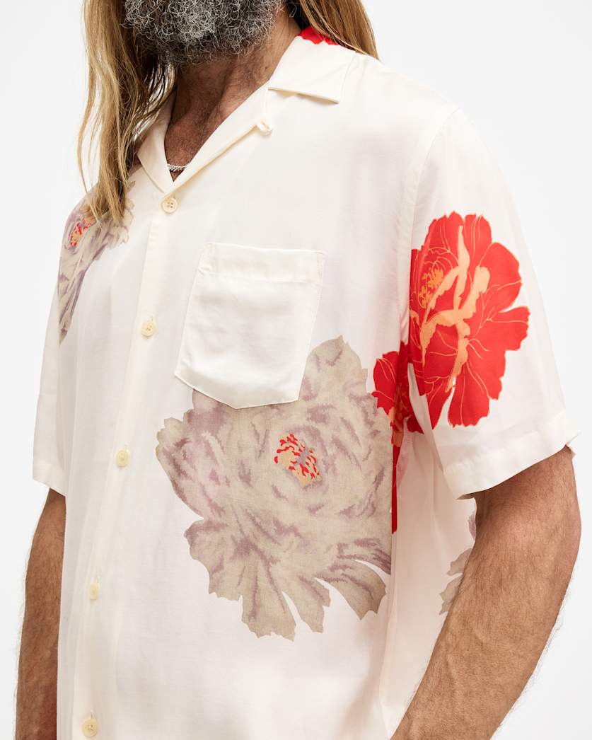Roze Floral Print Relaxed Fit Shirt
