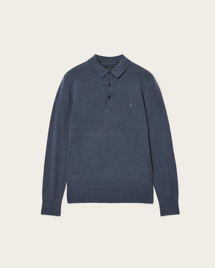 Mode Merino Long Sleeve Ramskull Polo Shirt