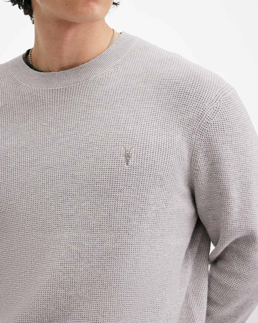 Aspen Waffle Texture Crew Neck Ramskull Jumper