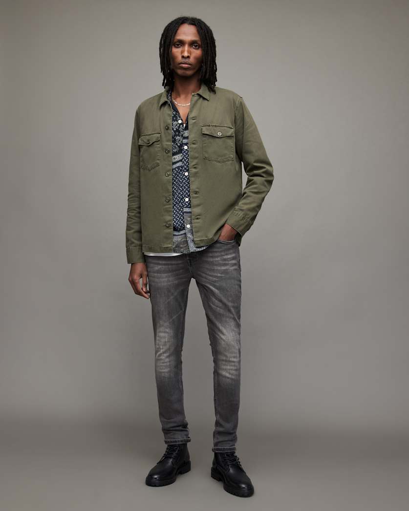 Cigarette Skinny Damaged Denim Jeans