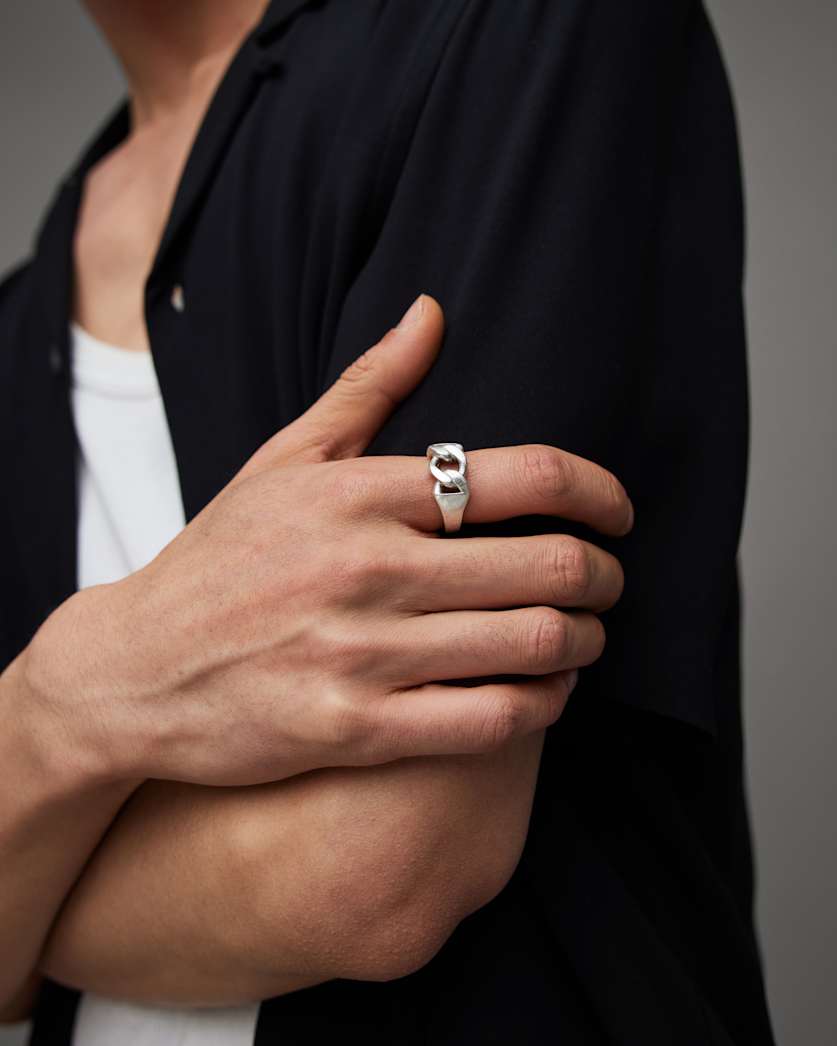 Jay Sterling Silver Curb Chain Ring