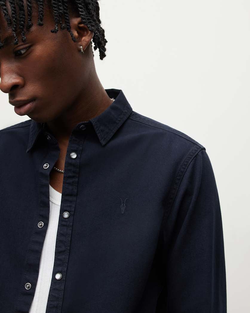 Gleason Press Stud Ramskull Denim Shirt