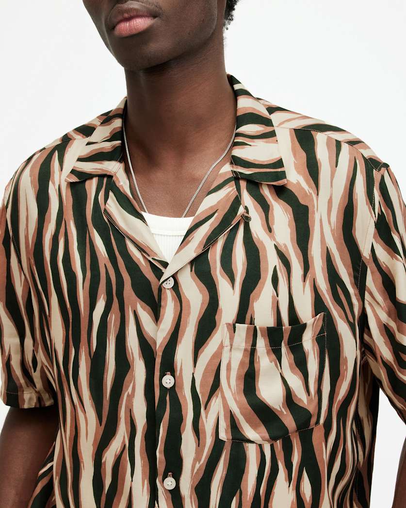 Fired Abstract Print Relaxed Fit Shirt