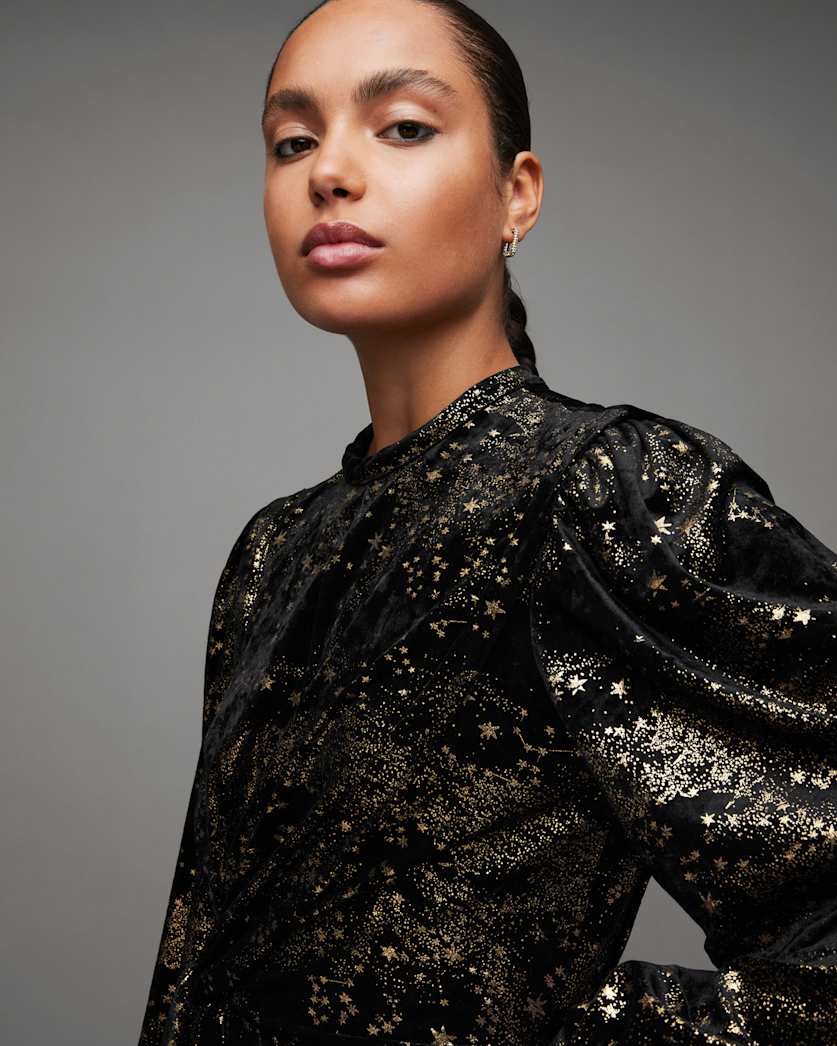 Jemima Star Printed Wrap Over Mini Dress