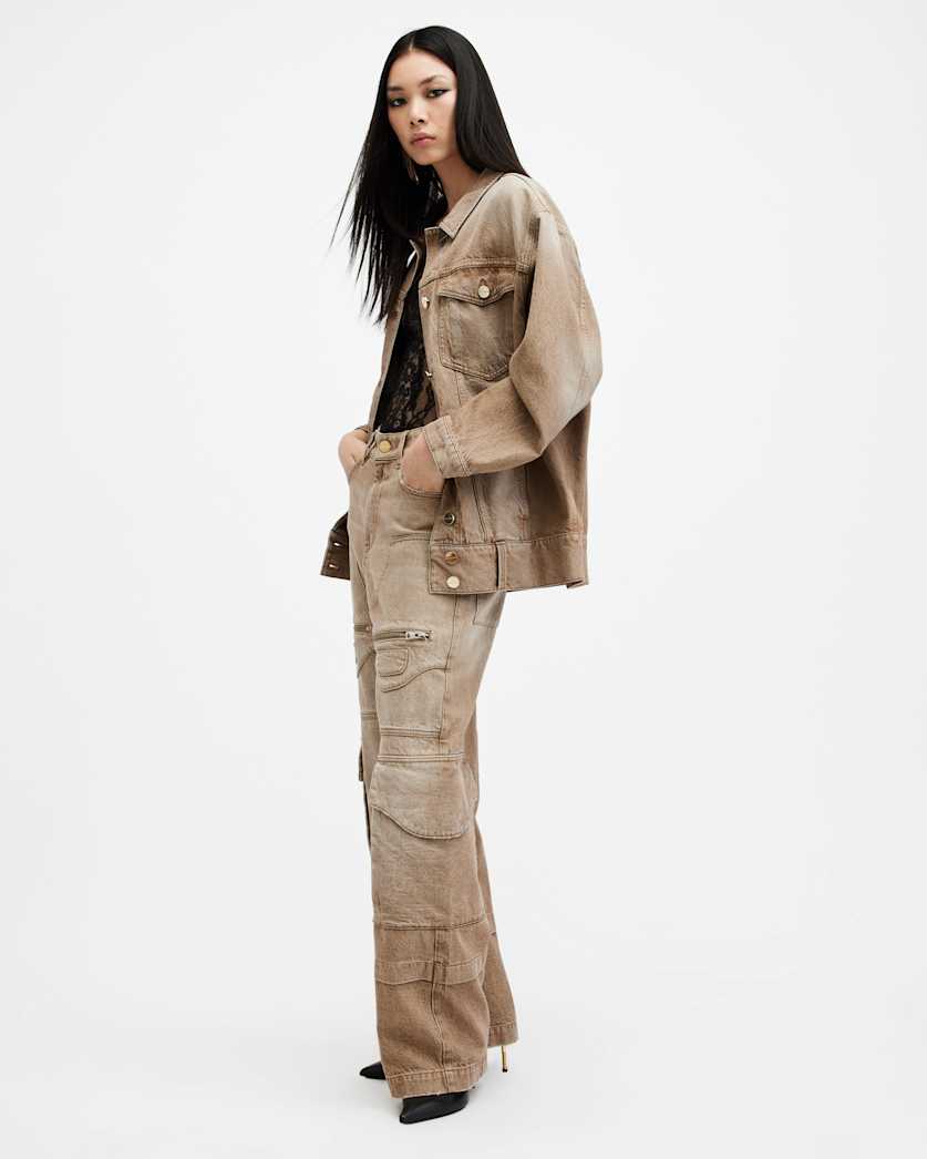 Archie Wide Leg Denim Cargo Jeans
