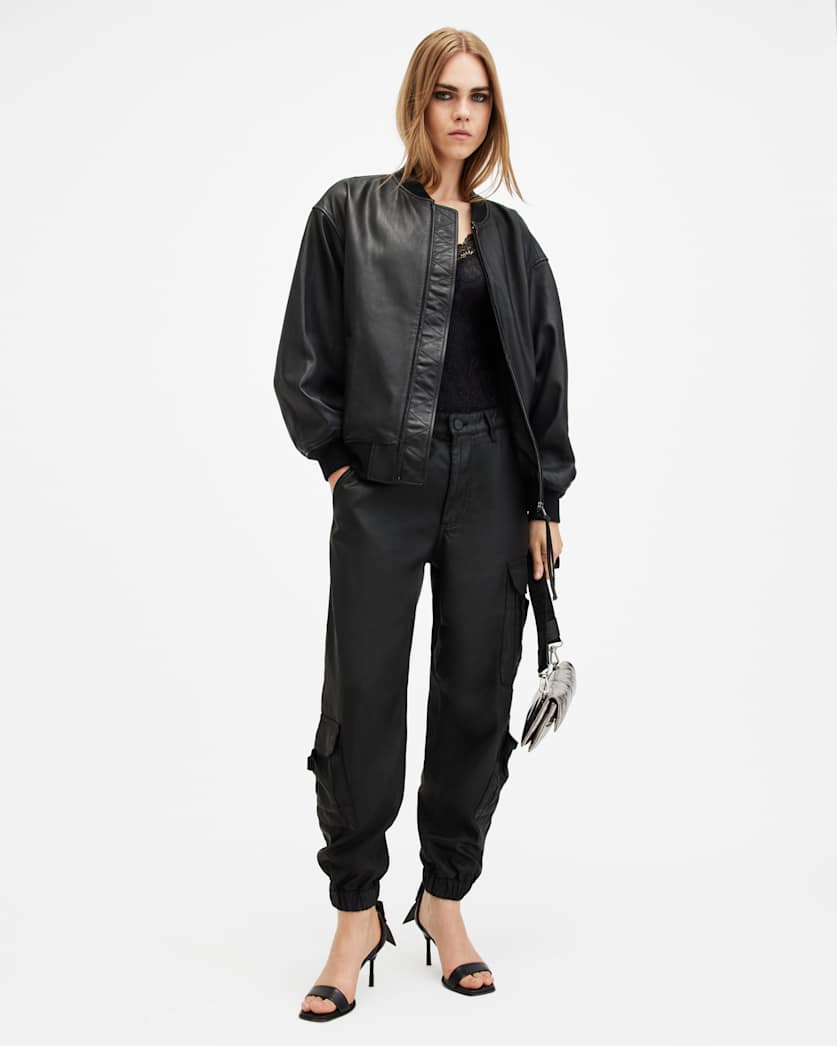 Himari Coated Relaxed Fit Cargo Trousers