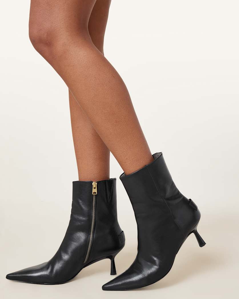 Vivian Pointed Toe Leather Boots