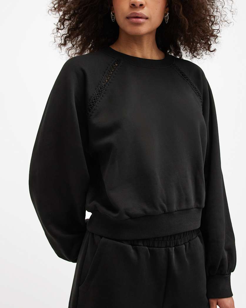 Ewelina Crochet Relaxed Fit Sweatshirt