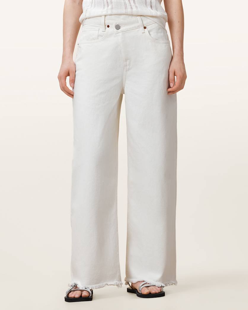 Aki Crossover Wide Leg Denim Jeans