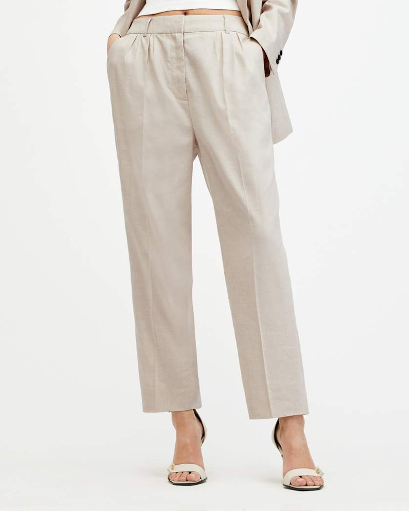 Whitney Linen Blend Straight Leg Trousers