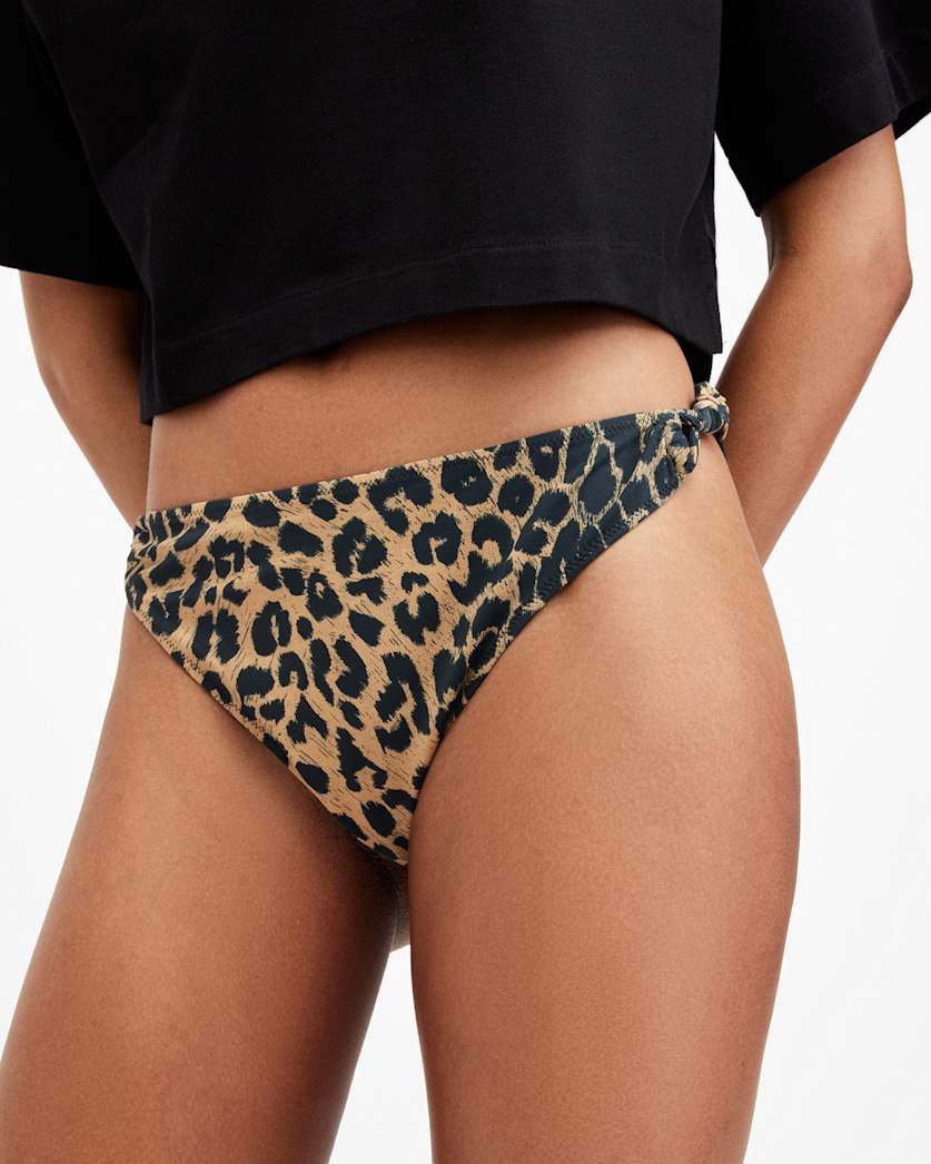 Emma Knotted Animal Print Bikini Bottoms