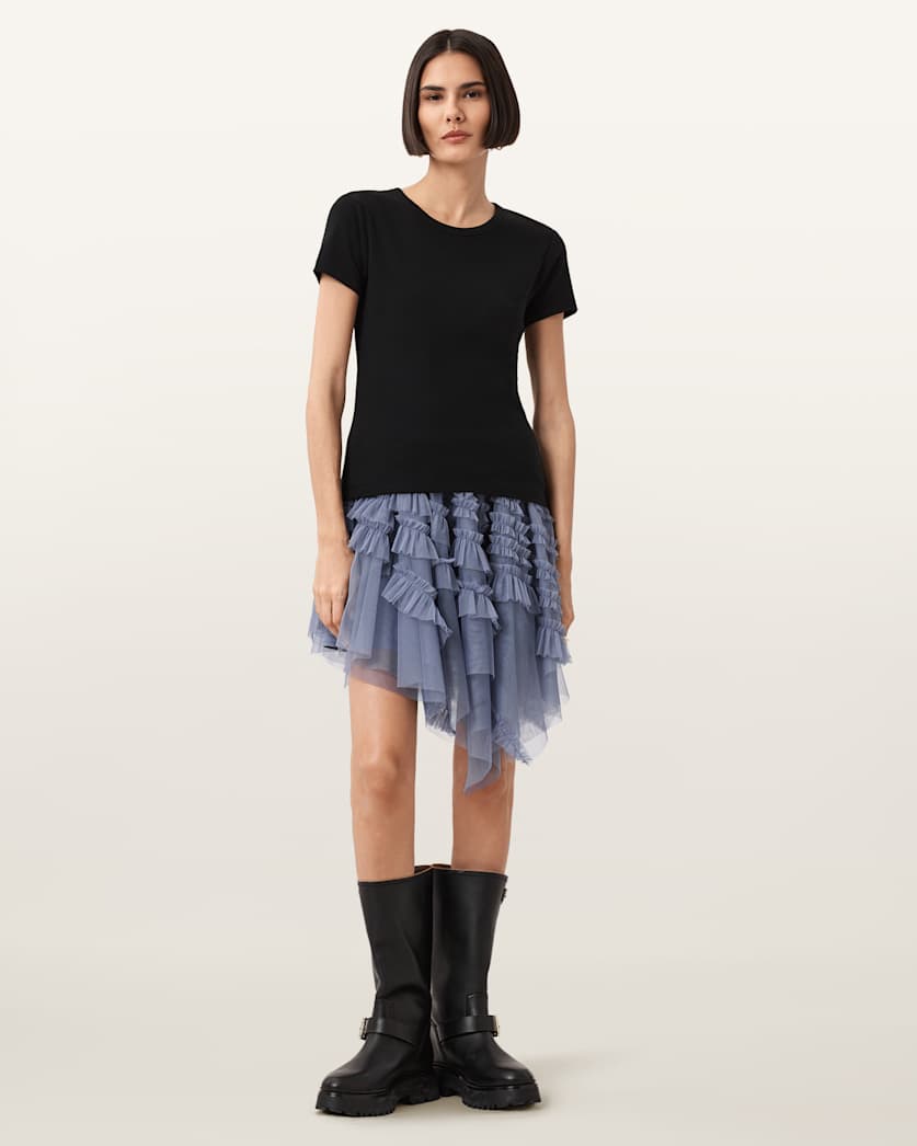 Jayde Ruffled Tulle Mini Skirt