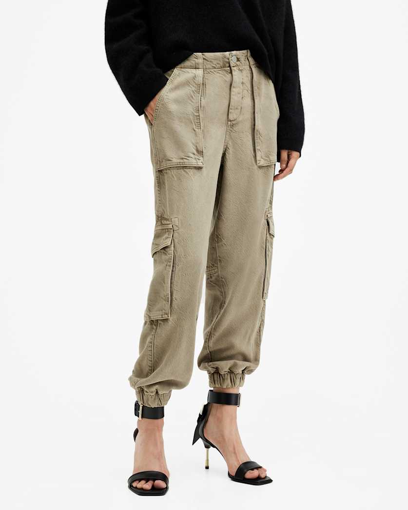 Frieda Tapered Denim Cargo Trousers