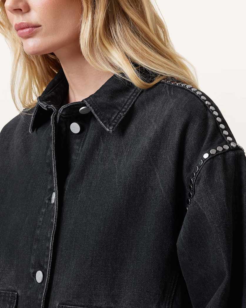 Hettie Studded Oversized Denim Shacket