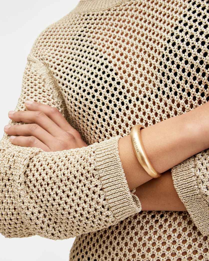 Fern Engraved Logo Hinged Bangle Bracelet