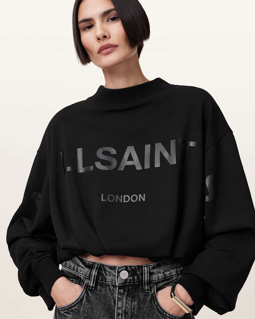 Biggy Logo Print Cropped Sweatshirt