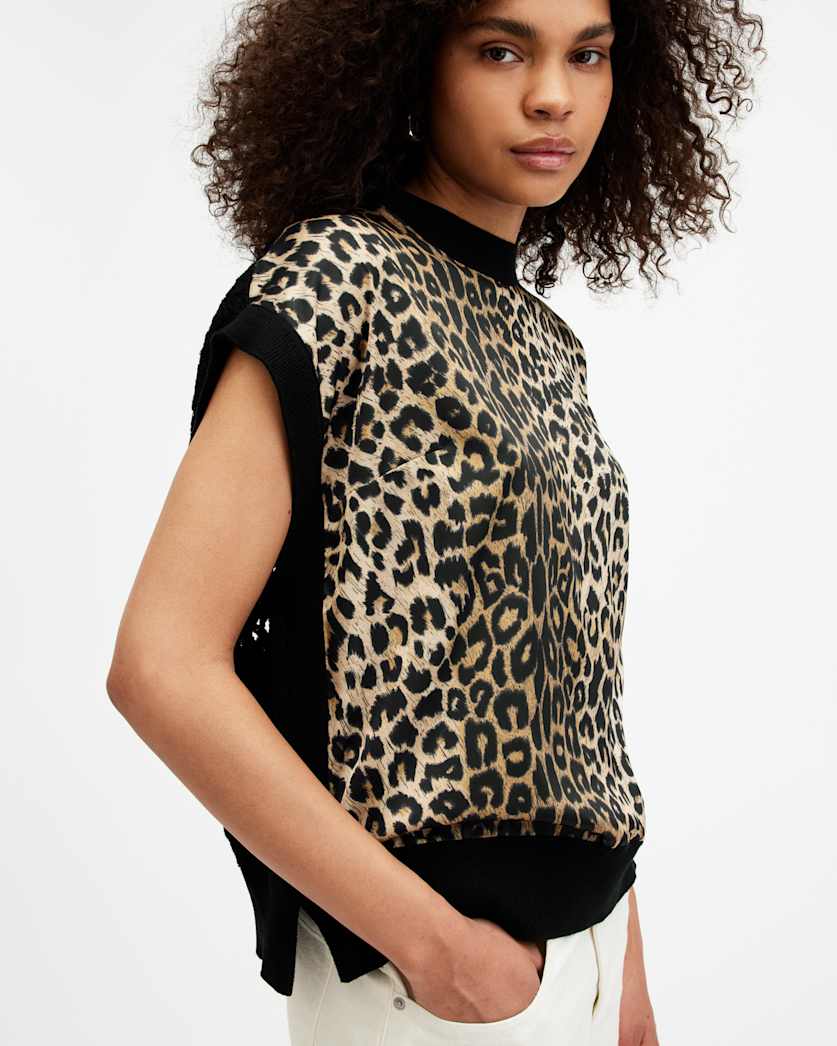 Marti Leopard Print Sleeveless Tank Top