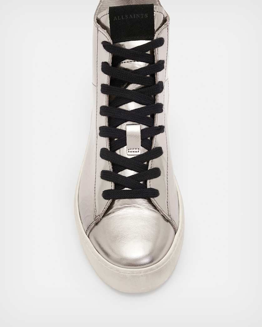 Tana Metallic Leather High Top Trainers