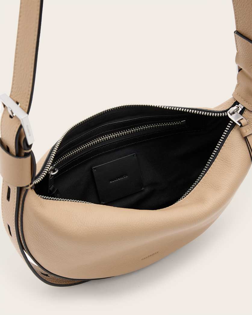 Half Moon Leather Crossbody Bag