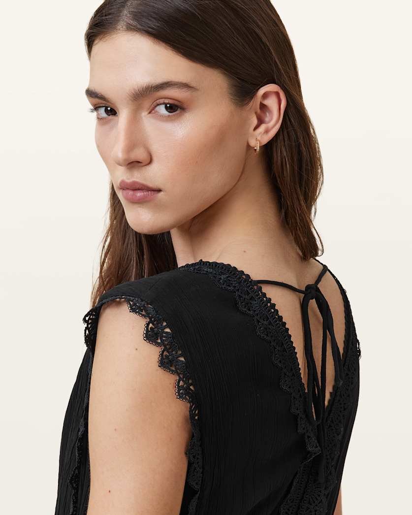Xanthe Lace-Trimmed Maxi Dress