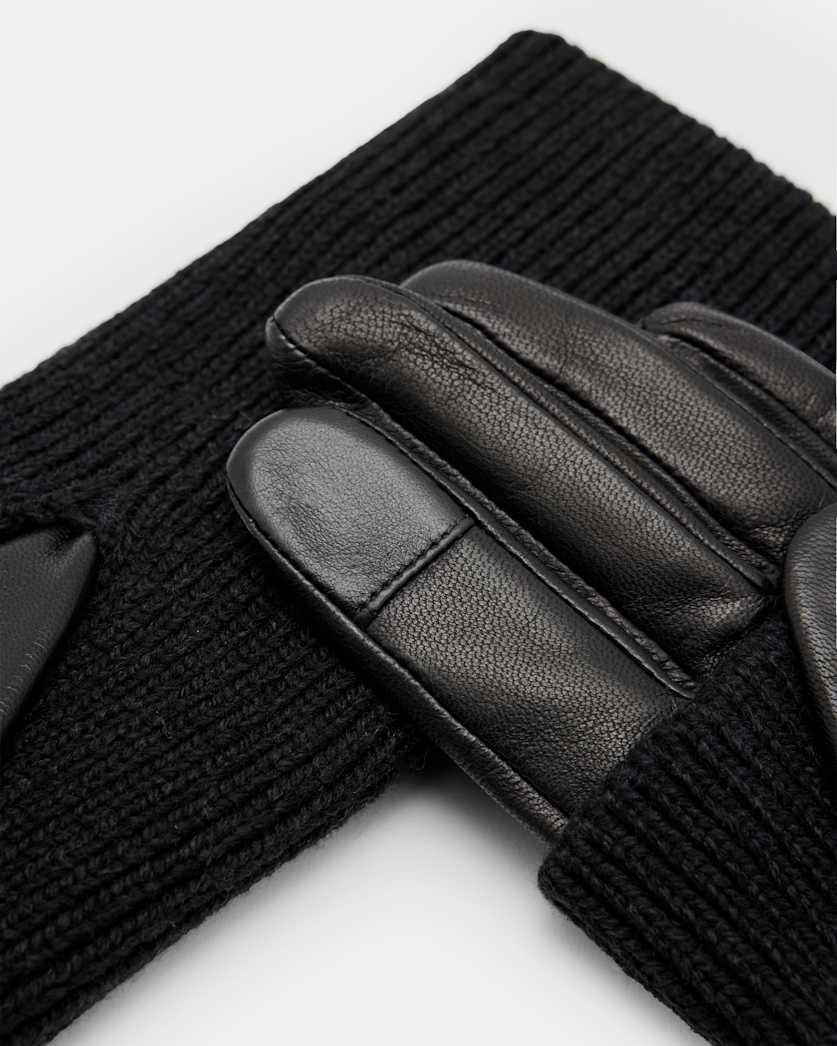 Zoya Knitted Cuff Leather Gloves