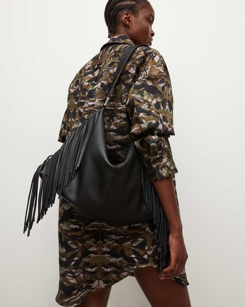 Edbury Leather Fringed Shoulder Bag