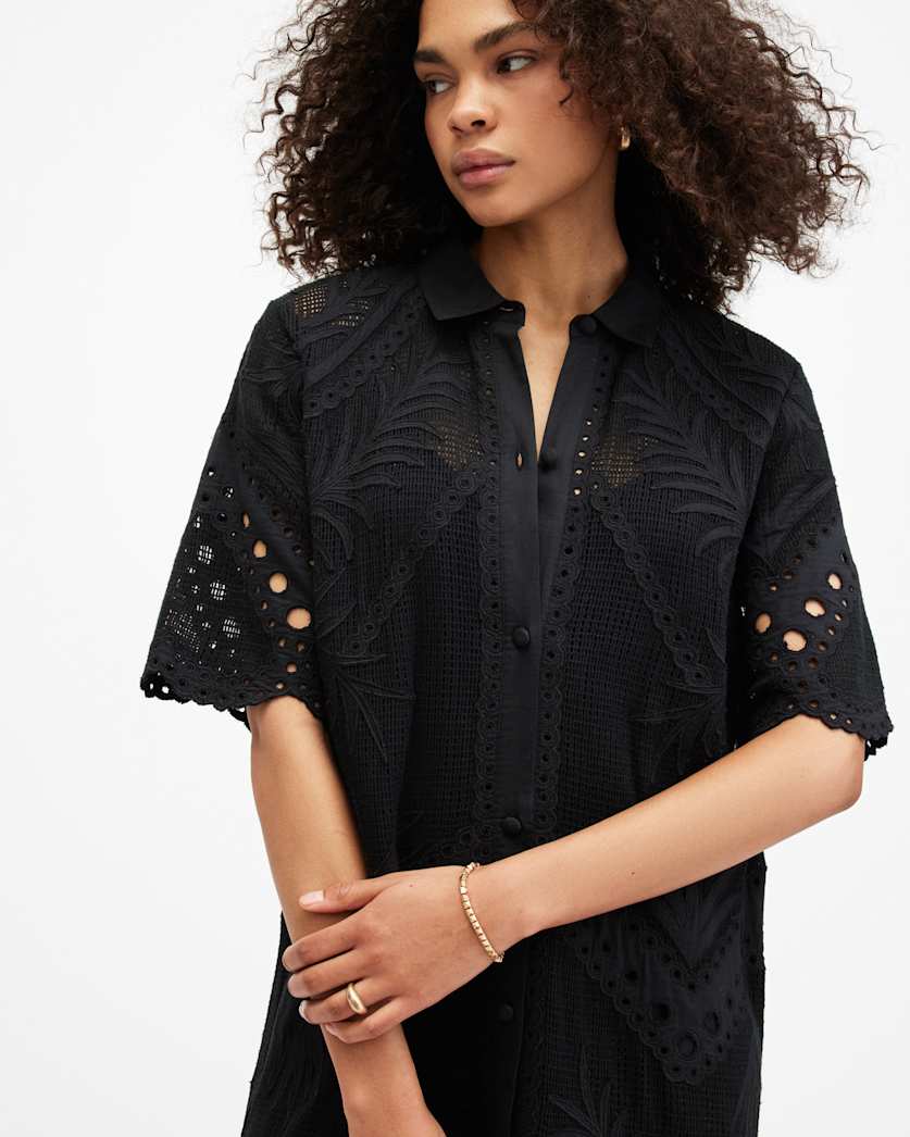 Meria Broderie Midi Dress