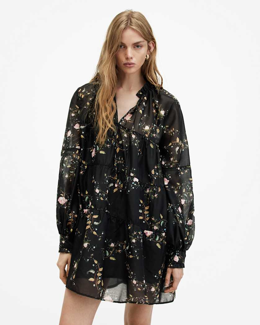 Mindy Oversized Oto Floral Mini Dress
