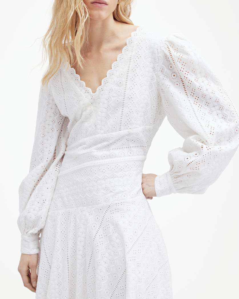 Aviana V-Neck Broderie Maxi Dress