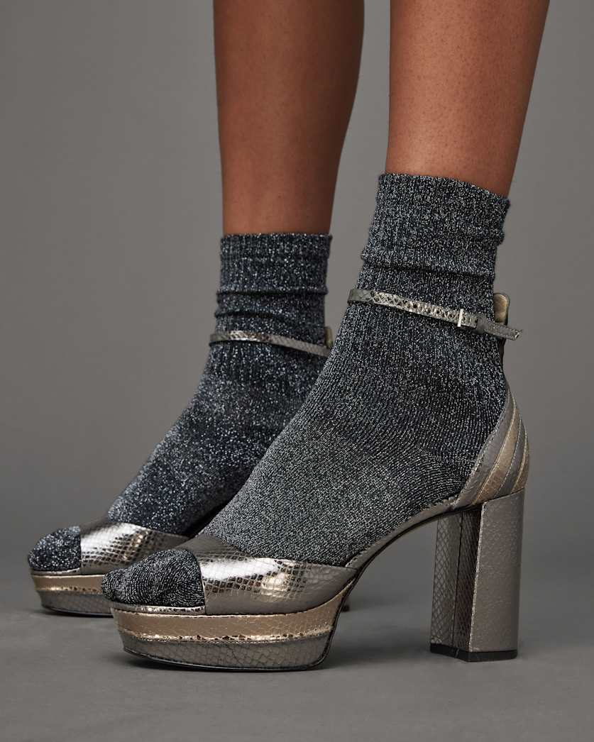 Tia Metallic Platform Heels