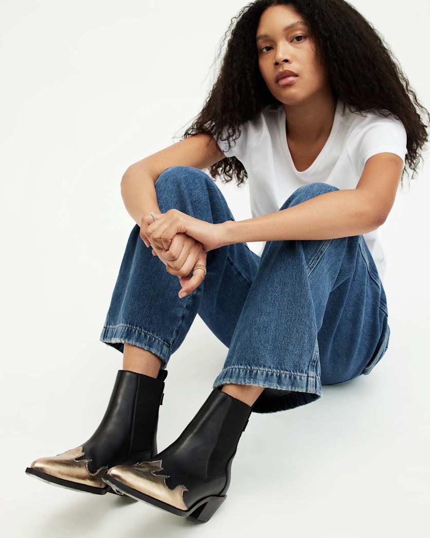 Dellaware Pointed Leather Western Boots
