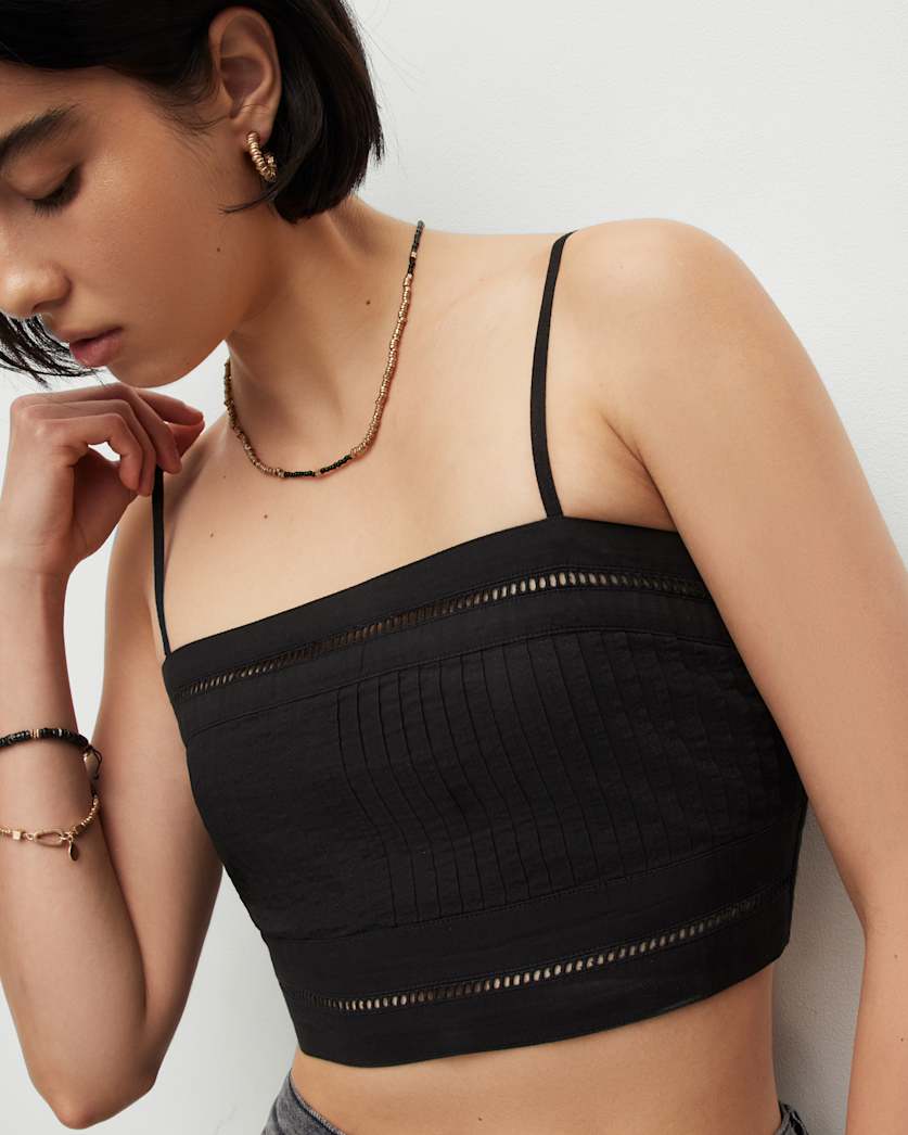 Whitley Broderie Ladder Trim Cropped Top