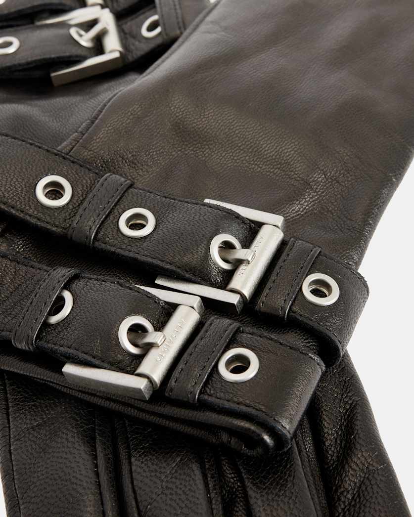 Roxy Leather Double Buckle Gloves
