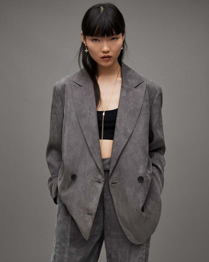 Elle Double Breasted Lightweight Blazer