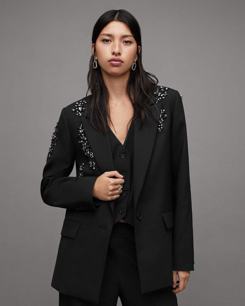 Atlas Bead Embellished Blazer