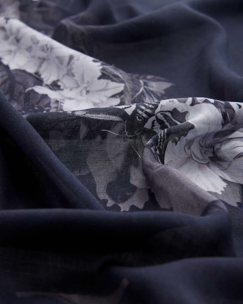 Peace Floral Print Large Square Scarf