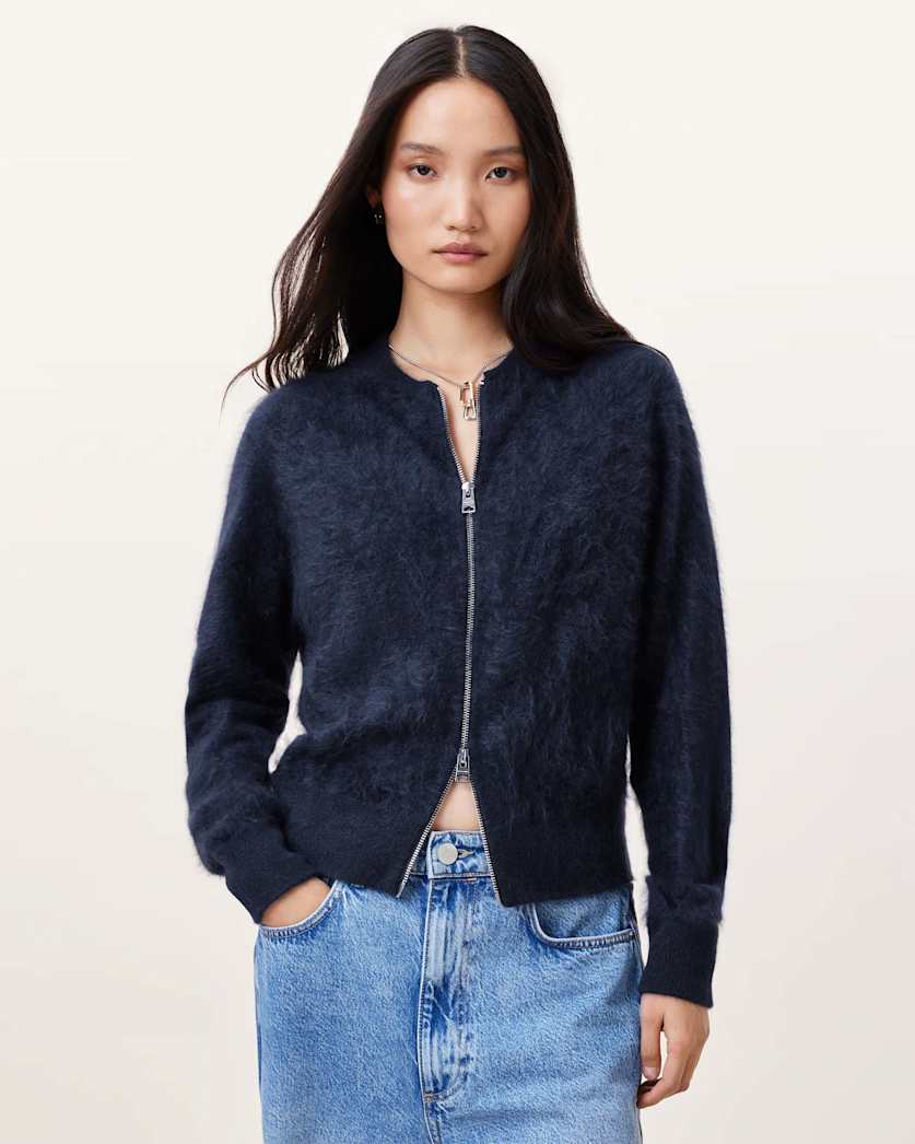 Rebel Zip Up Cashmere Cardigan