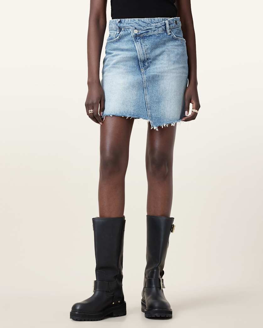 Aki Crossover Denim Skirt