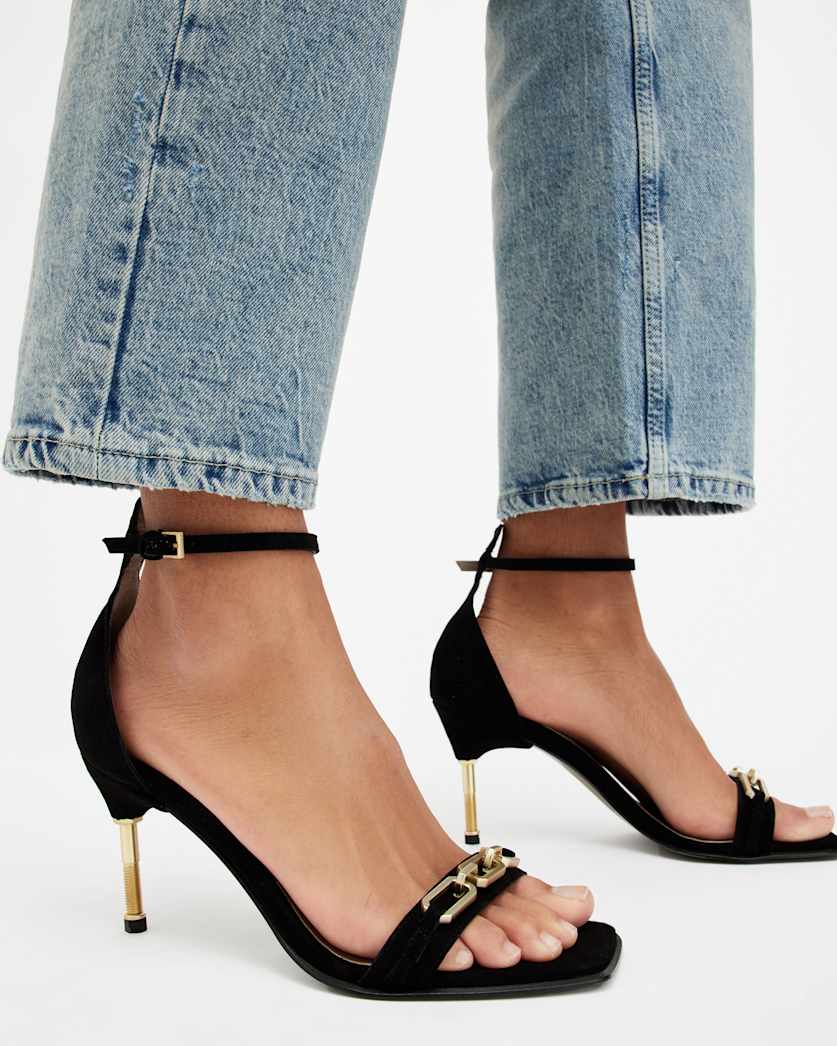Bridget Leather Chain Heel Sandal
