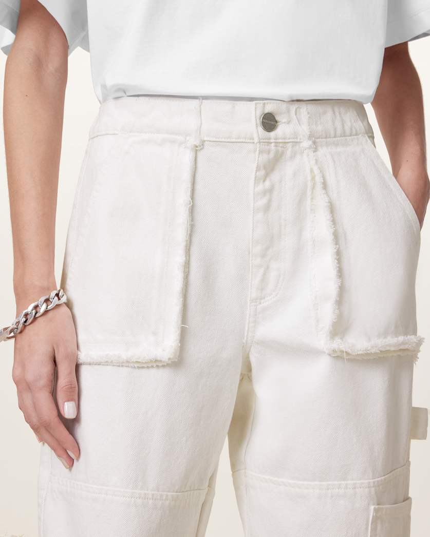 Mila Tapered Cargo Denim Trousers